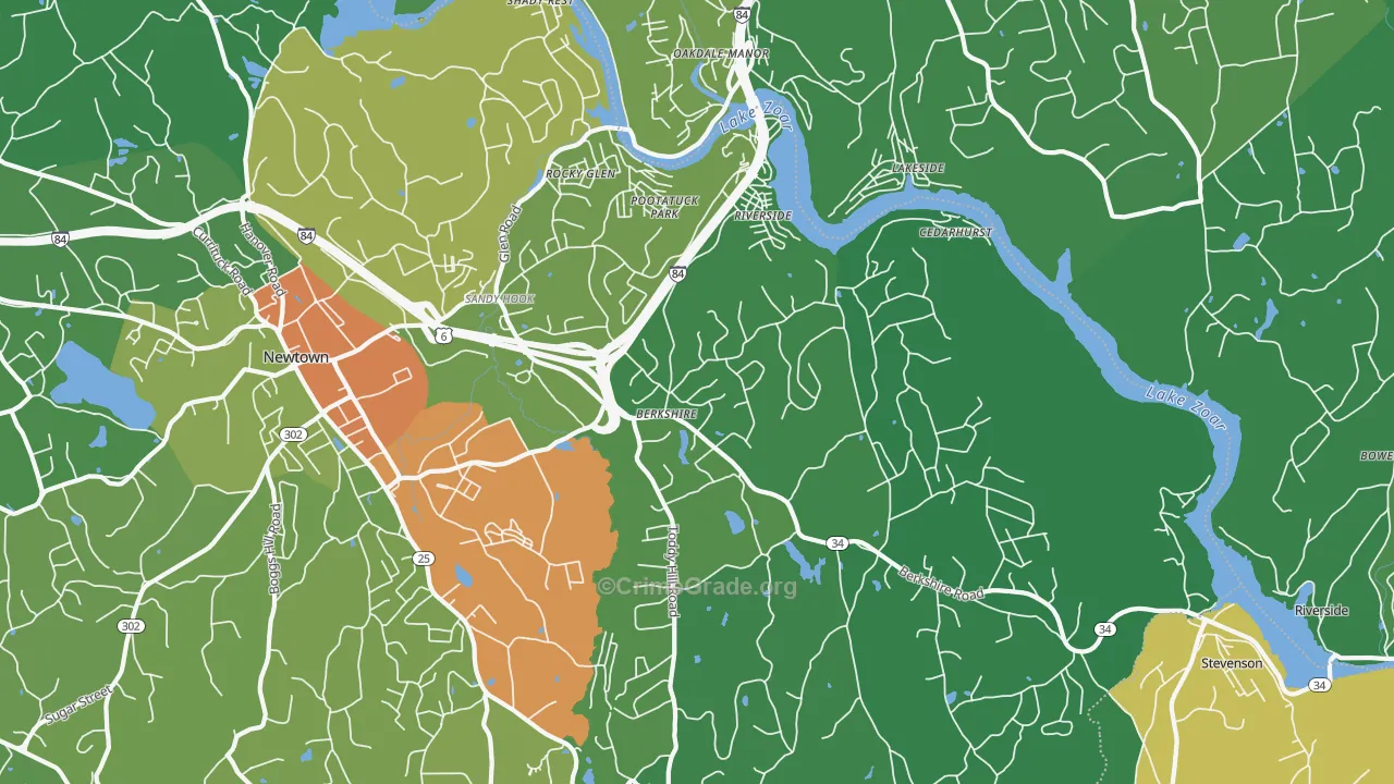 Sandy Hook, CT Map of Vandalism Rates
