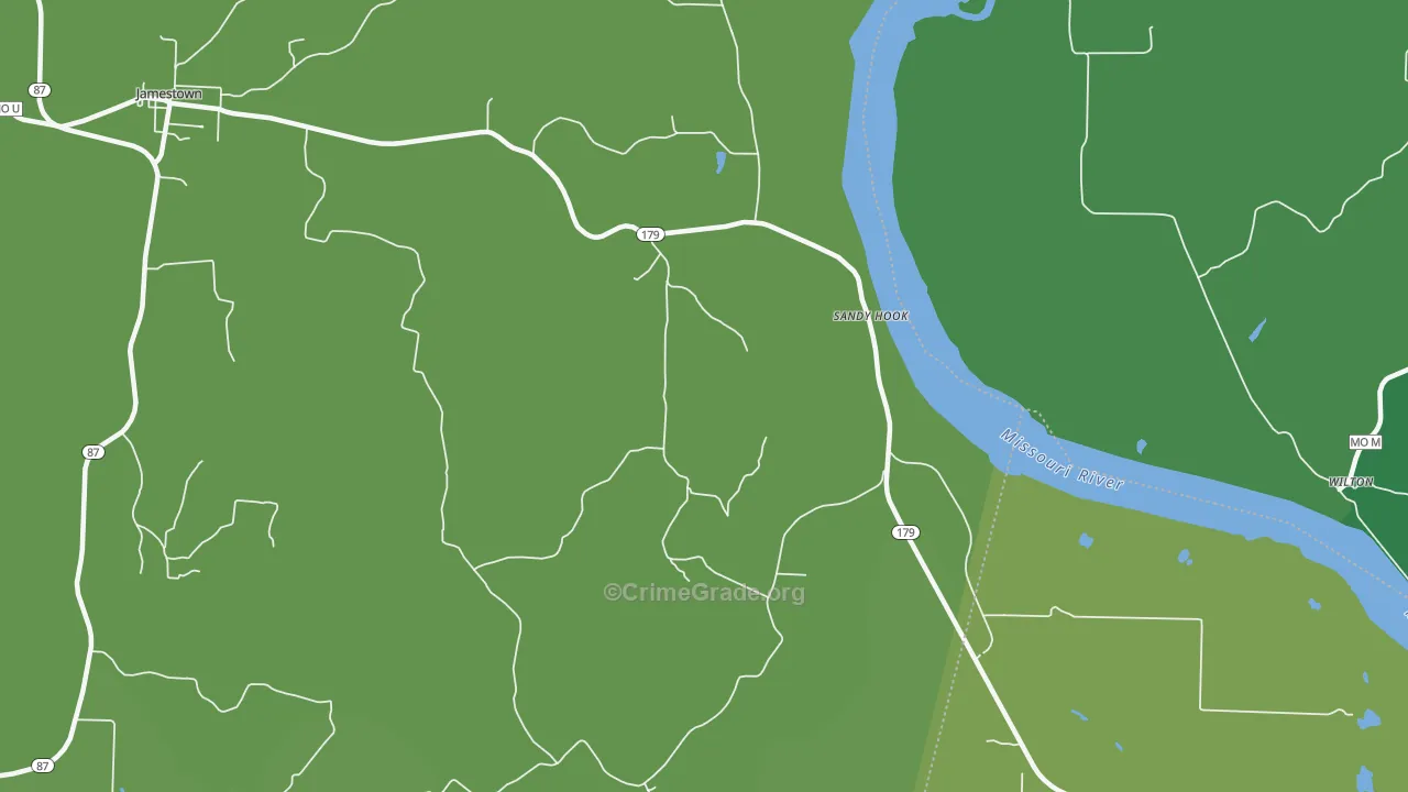 Sandy Hook, MO Map of Vandalism Rates