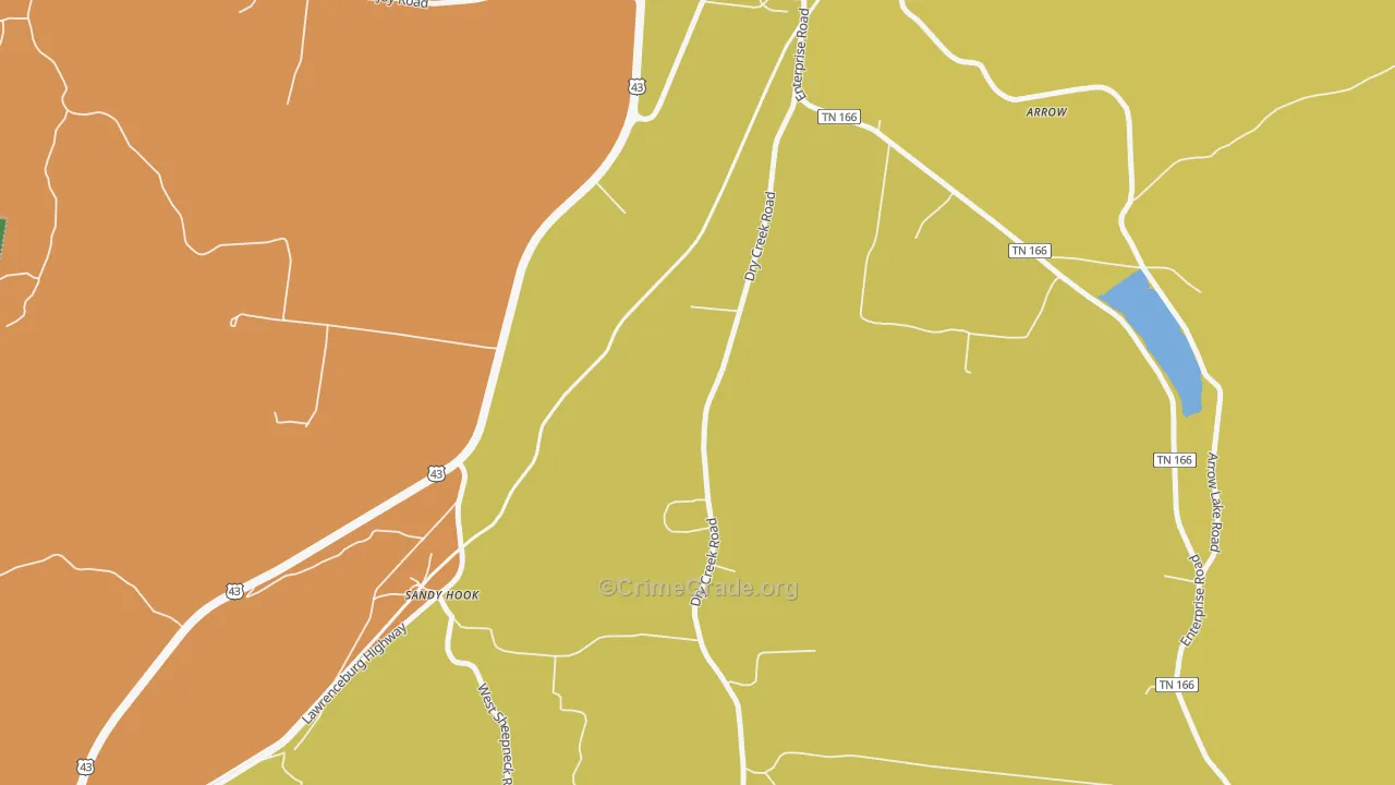 Sandy Hook, TN Map of Vandalism Rates