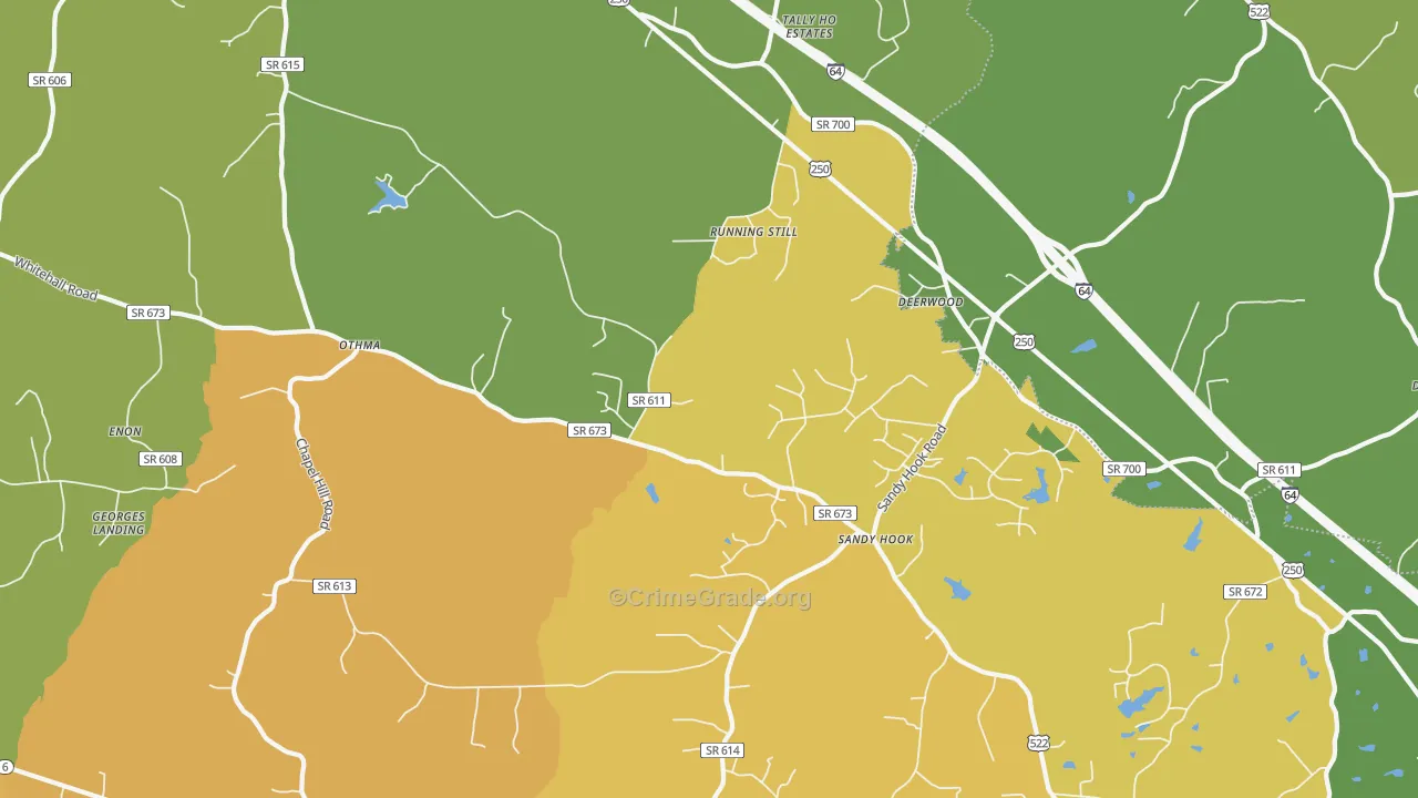 Sandy Hook, VA Map of Vandalism Rates