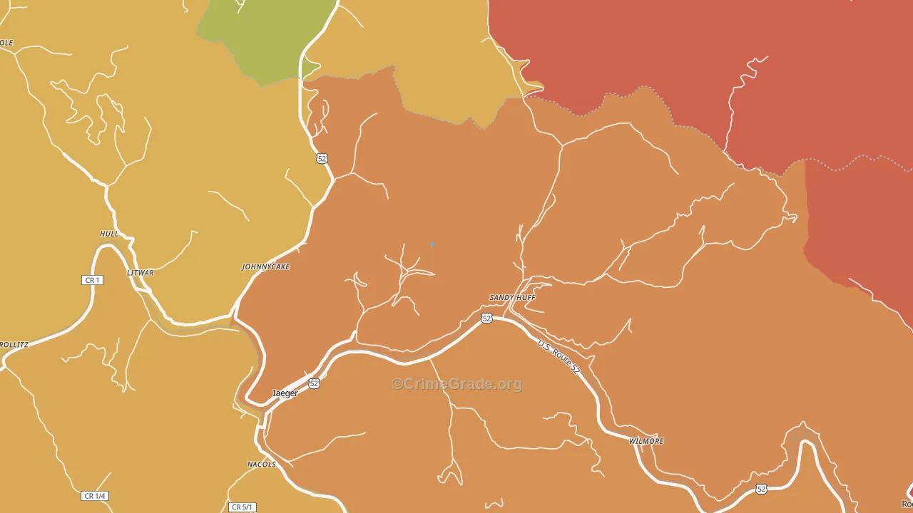 Sandy Huff, WV Map of Vandalism Rates