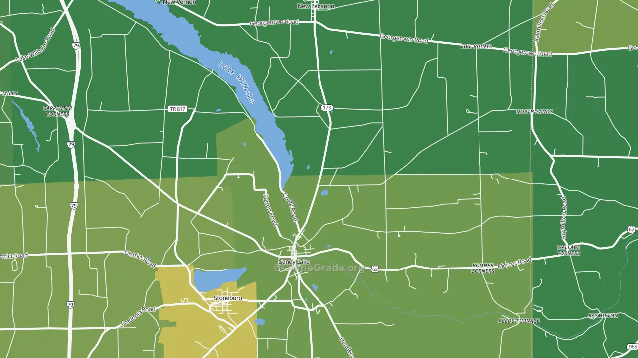 Sandy Lake, PA Map of Vandalism Rates