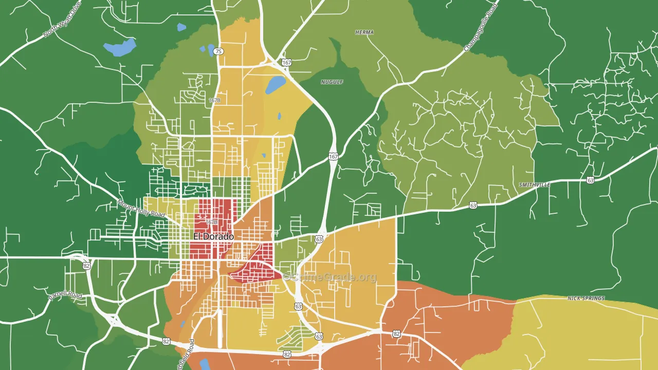 Sandy Land, AR Map of Vandalism Rates