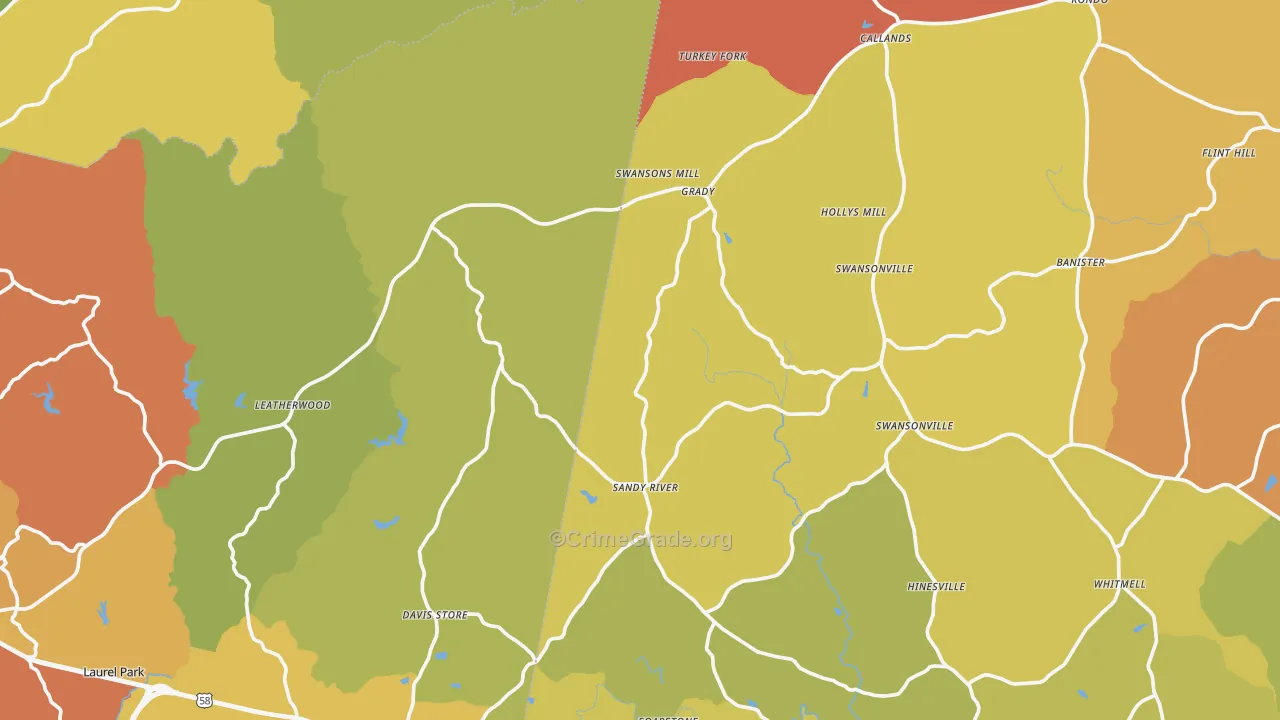Sandy Level, VA Map of Vandalism Rates