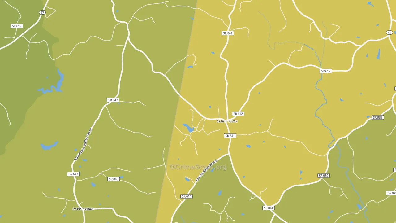 Sandy River, VA Map of Vandalism Rates