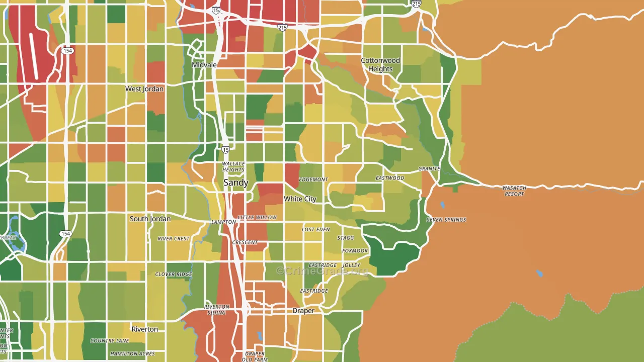 Sandy, UT Map of Vandalism Rates