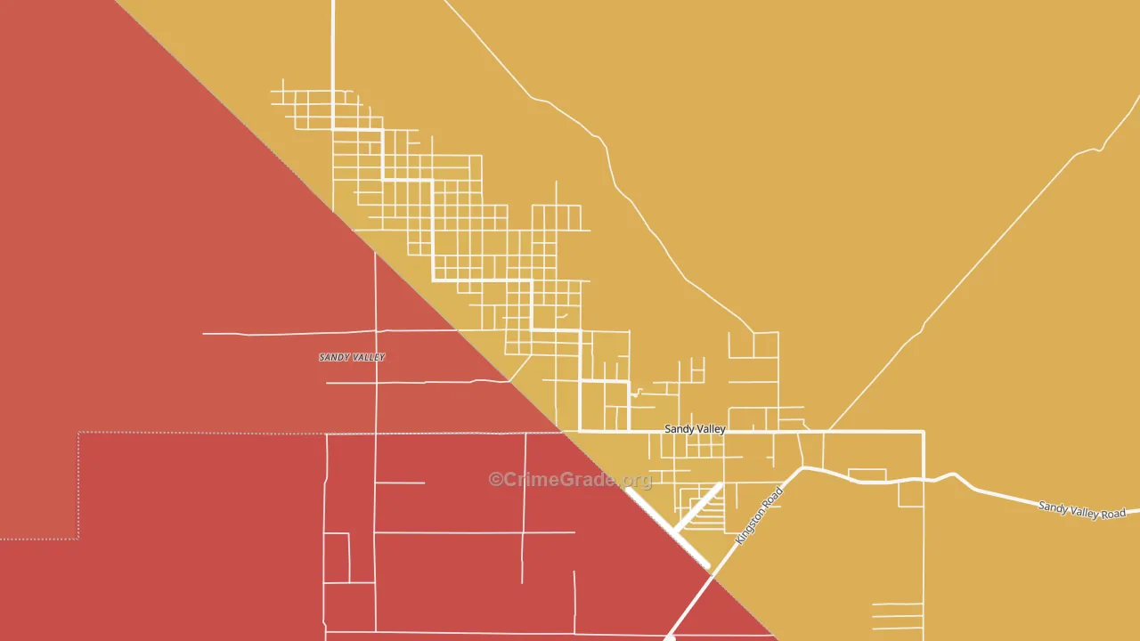 Sandy Valley, NV Map of Vandalism Rates