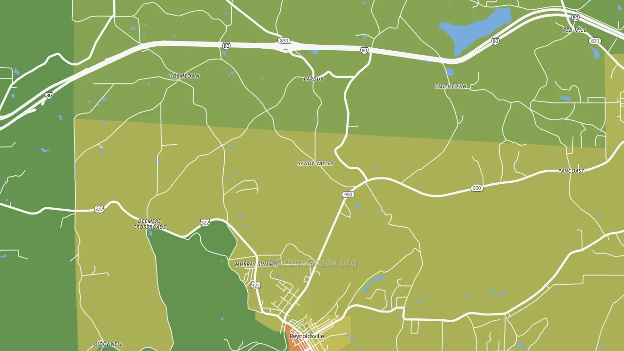 Sandy Valley, PA Map of Vandalism Rates