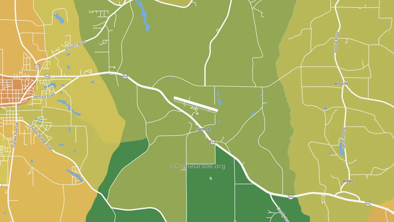Sanford, AL Map of Vandalism Rates