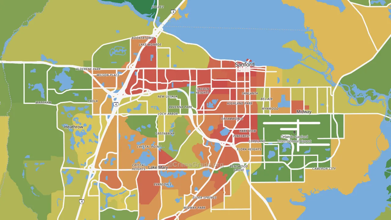 Sanford, FL Map of Vandalism Rates