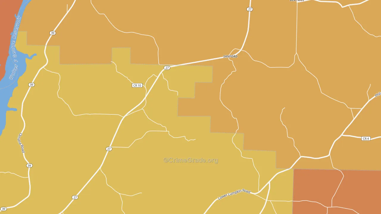 Sanford, GA Map of Vandalism Rates