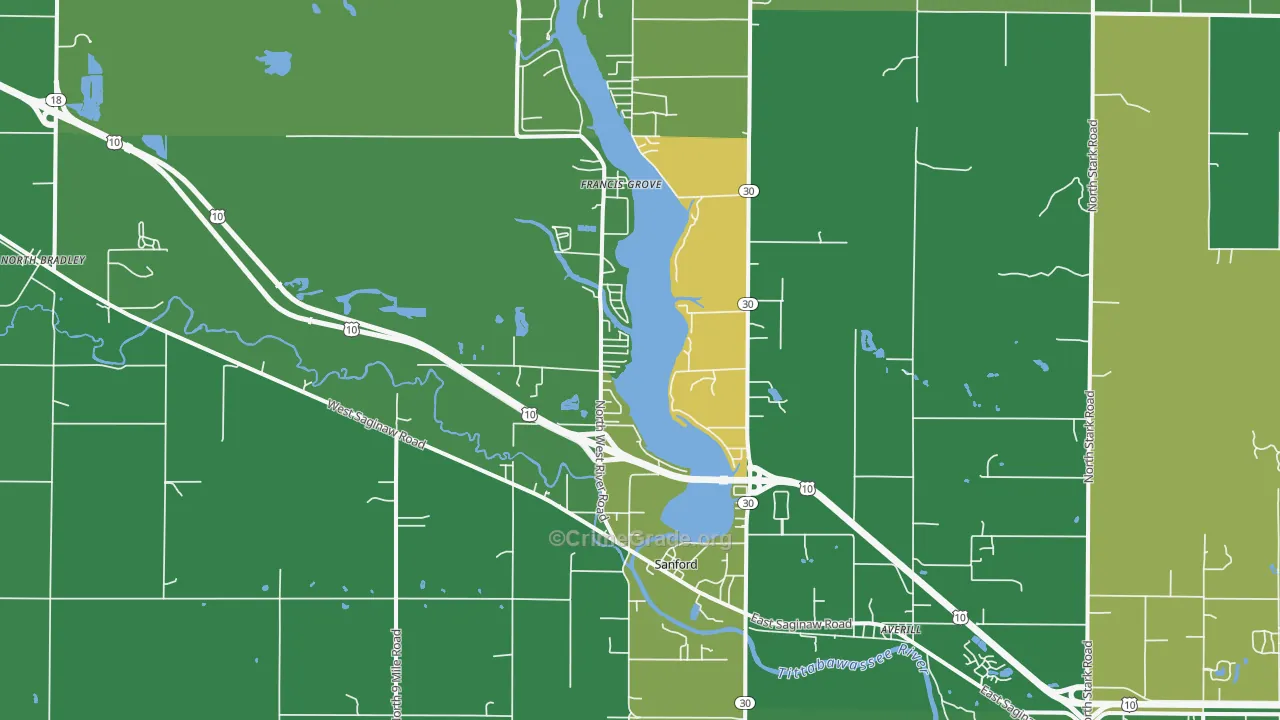 Sanford, MI Map of Vandalism Rates
