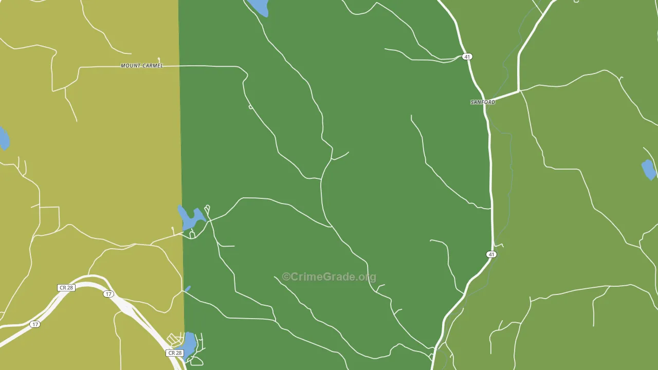 Sanford, NY Map of Vandalism Rates
