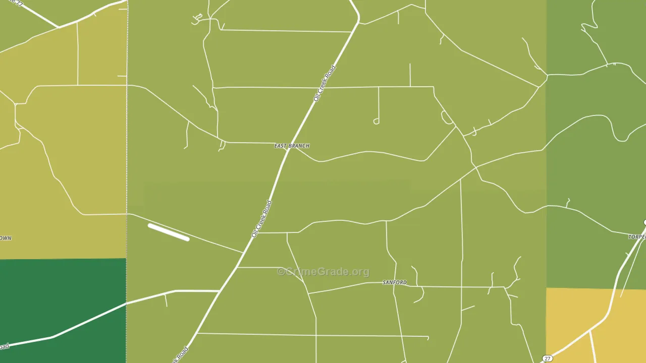 Sanford, PA Map of Vandalism Rates