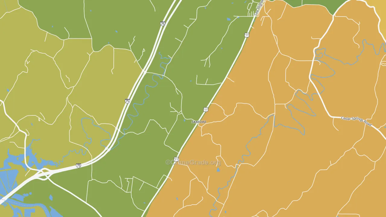 Sanford, TN Map of Vandalism Rates