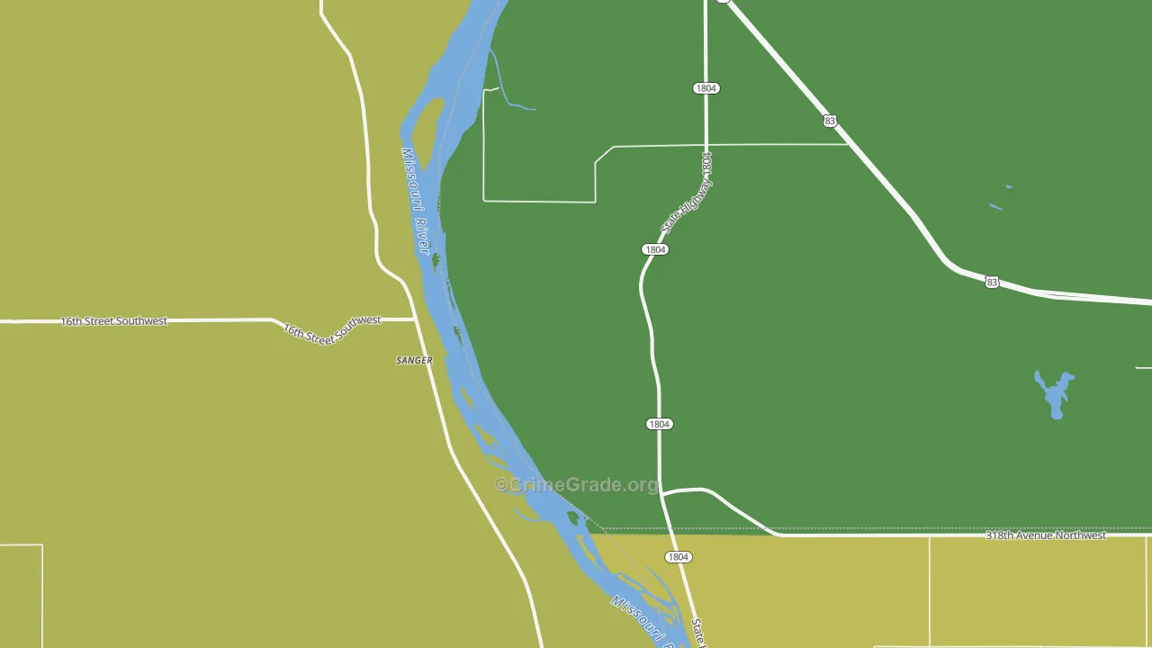 Sanger, ND Map of Vandalism Rates