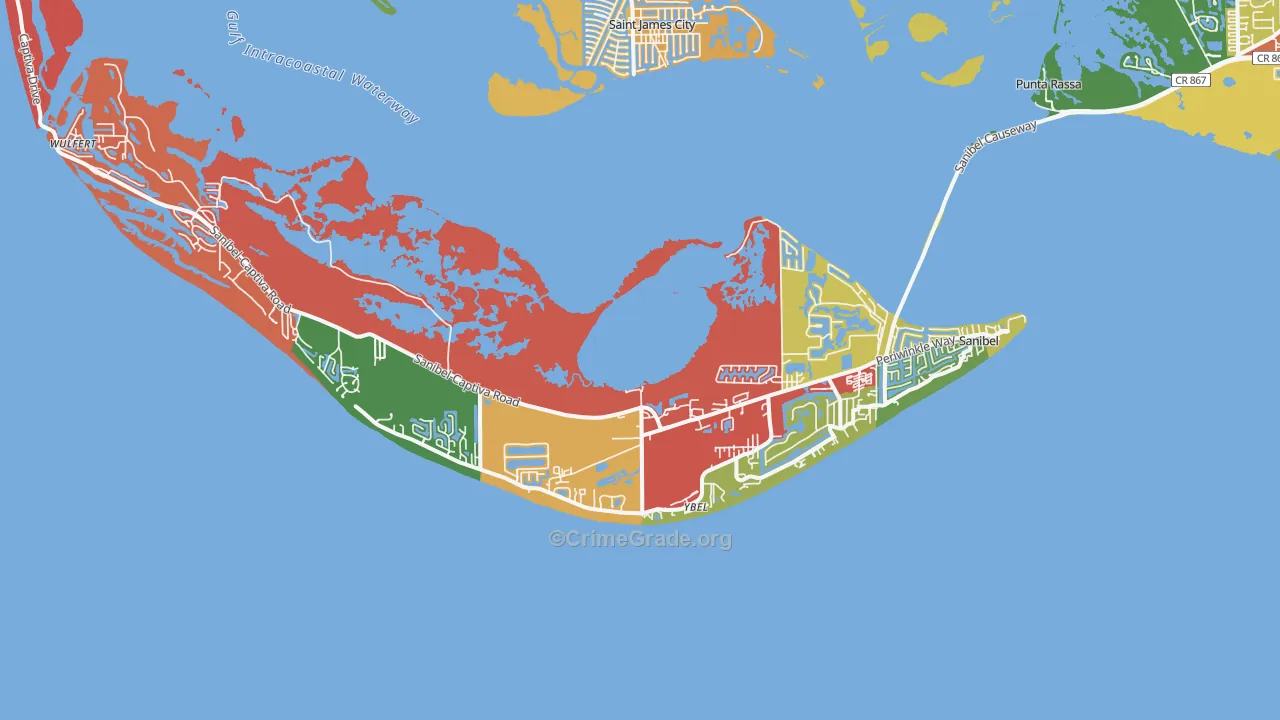 Sanibel, FL Map of Vandalism Rates