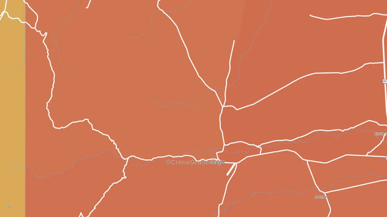 Sanostee, NM Map of Vandalism Rates