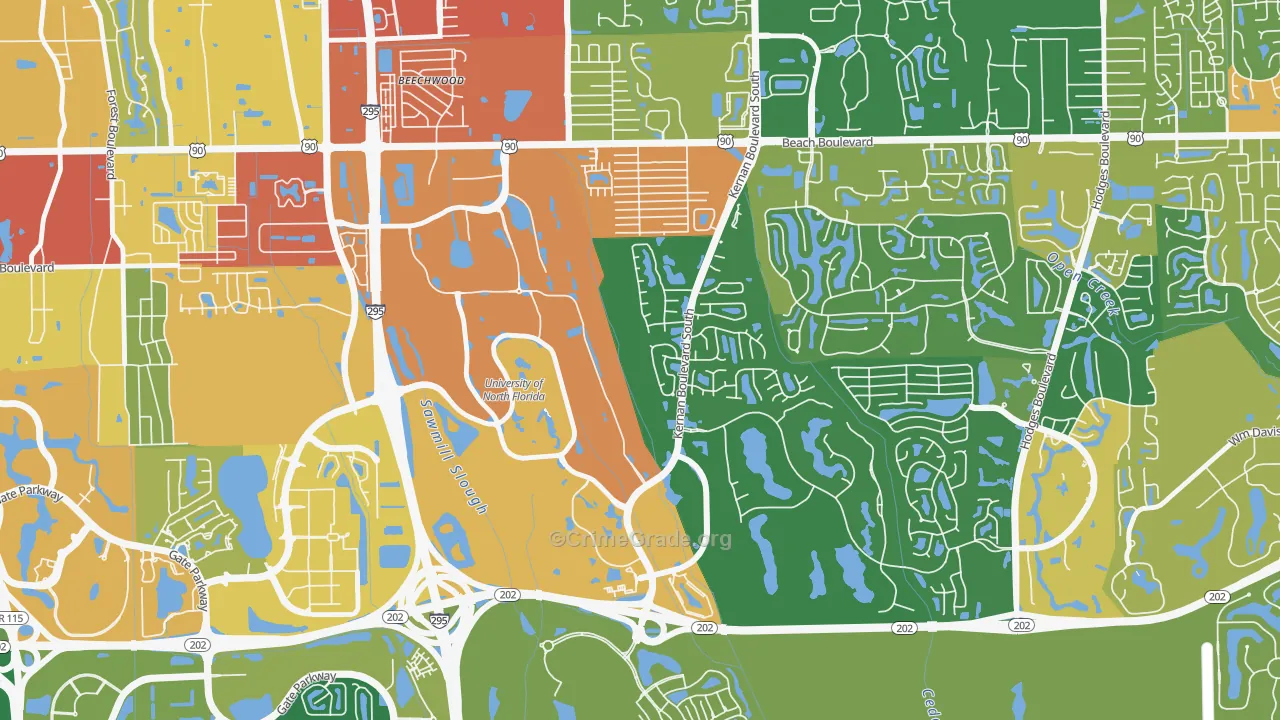 Sans Pareil, Jacksonville, FL Map of Vandalism Rates