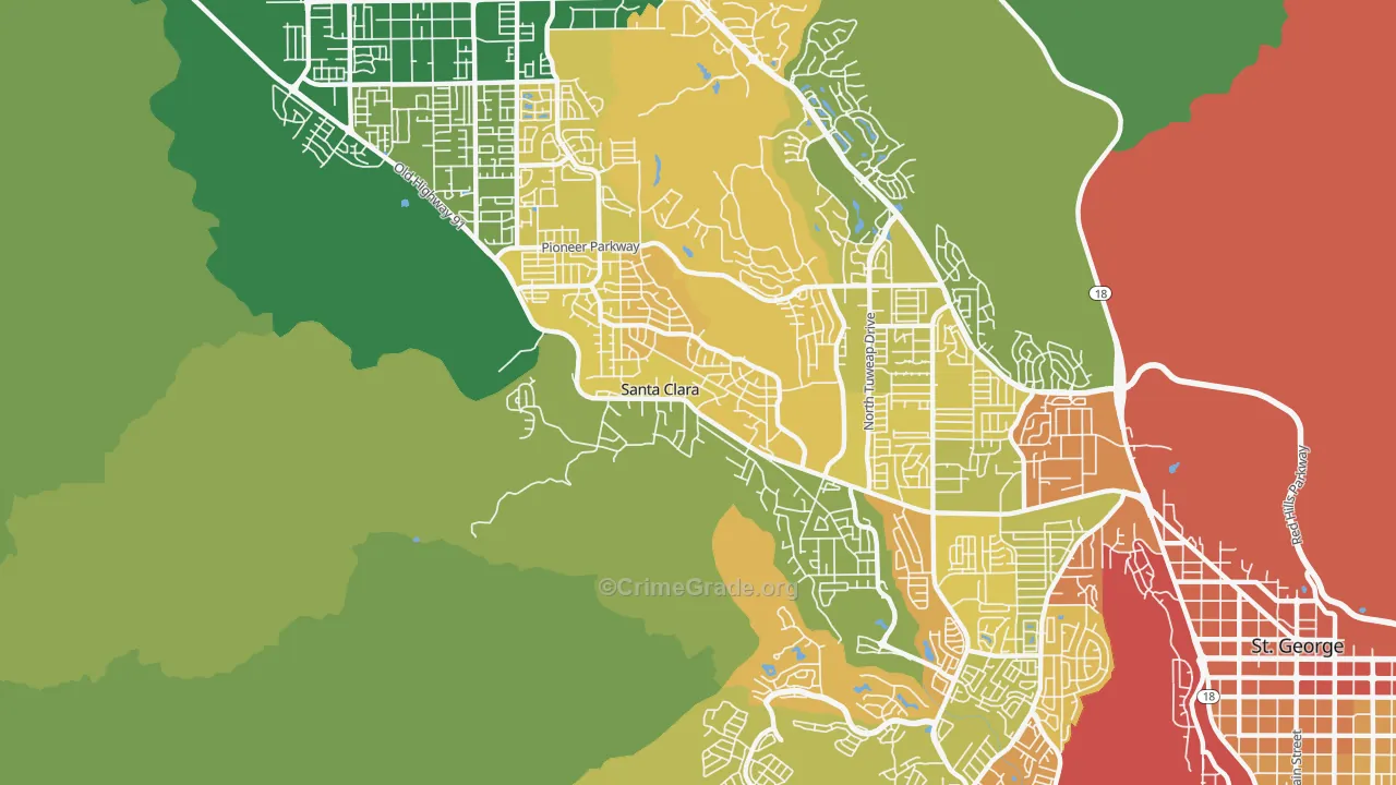 Santa Clara, UT Map of Vandalism Rates