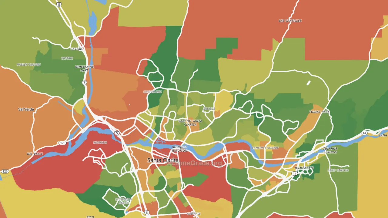 Santa Clarita, CA Map of Vandalism Rates