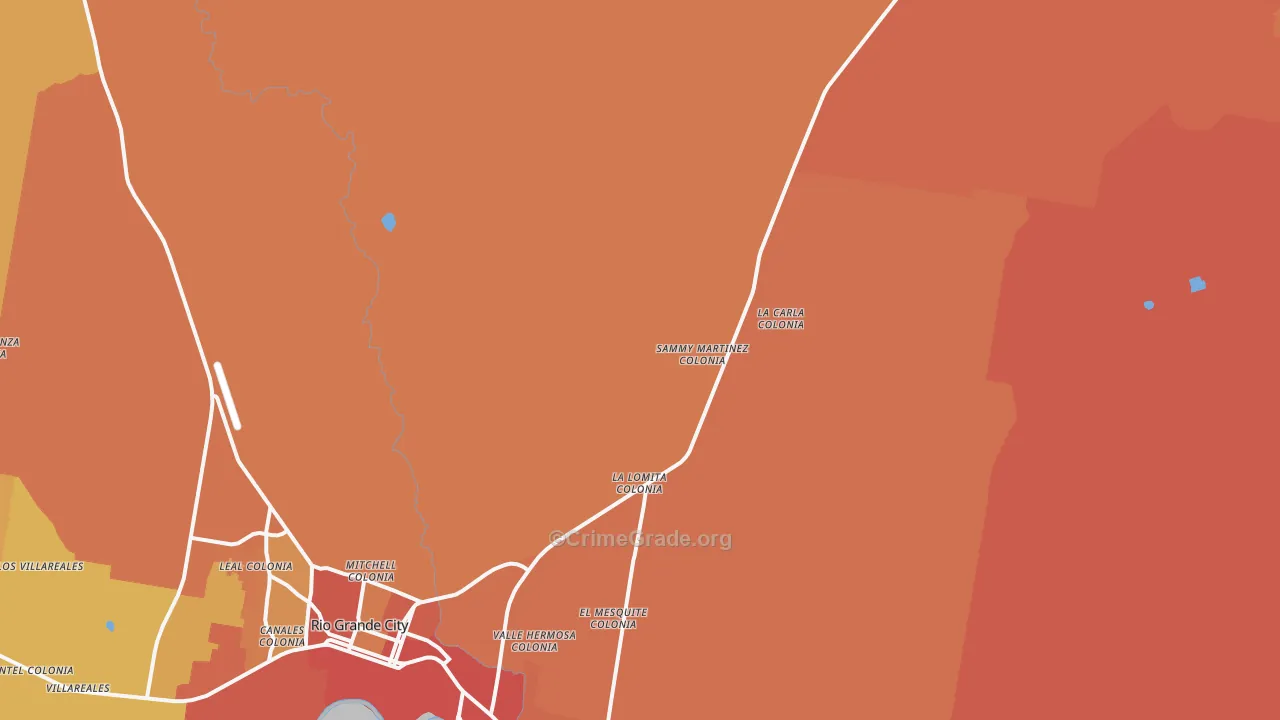 Santa Cruz, TX Map of Vandalism Rates
