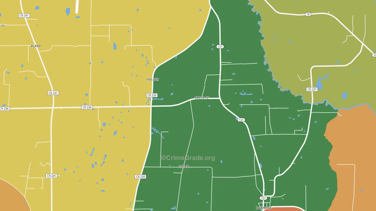 Santa Fe, FL Map of Vandalism Rates