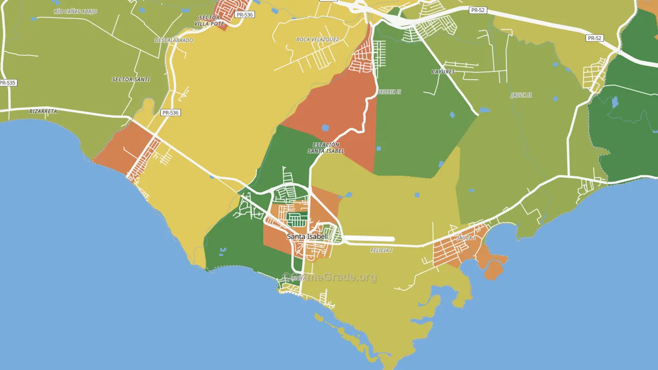 Santa Isabel, PR Map of Vandalism Rates