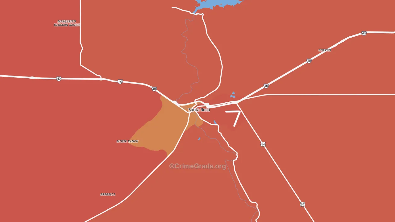 Santa Rosa, NM Map of Vandalism Rates