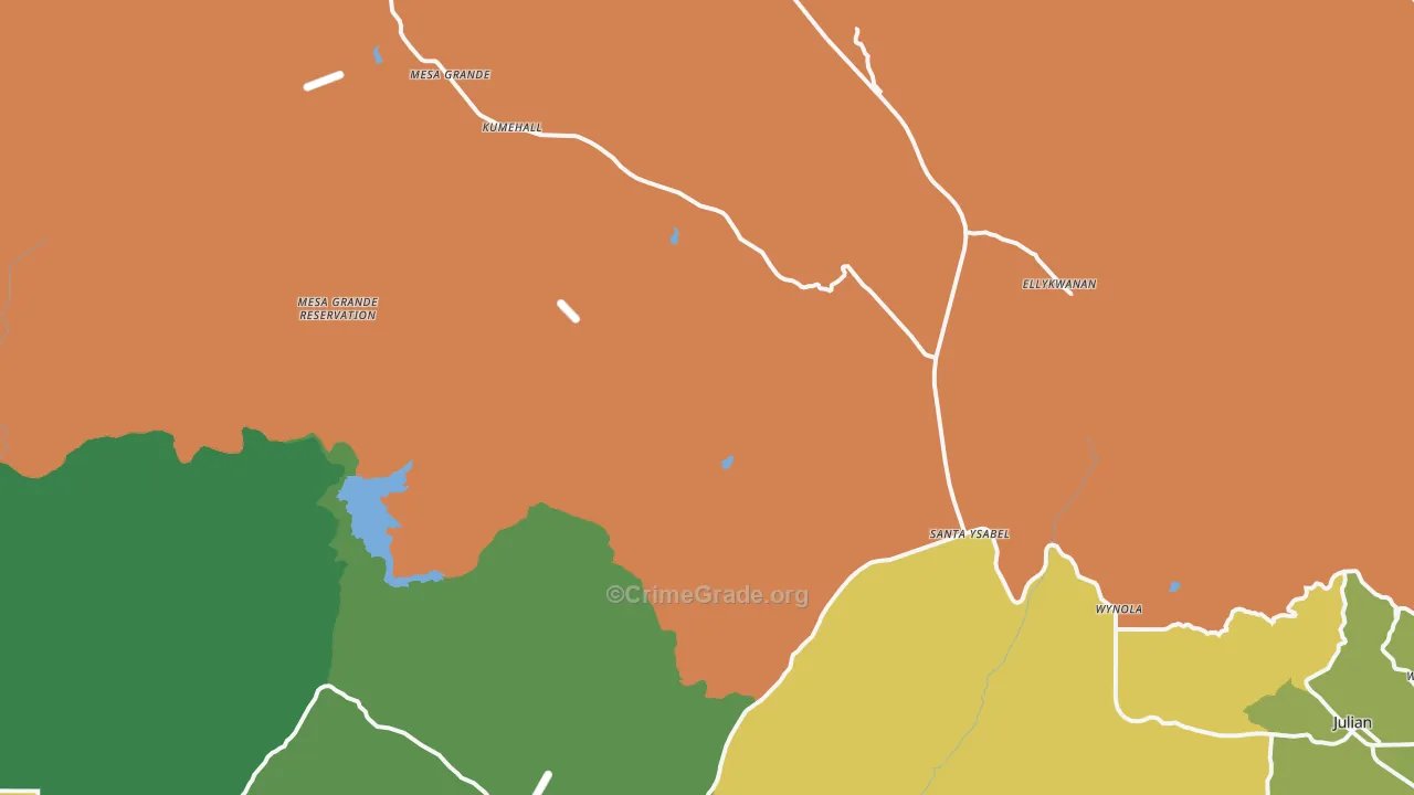 Santa Ysabel, CA Map of Vandalism Rates