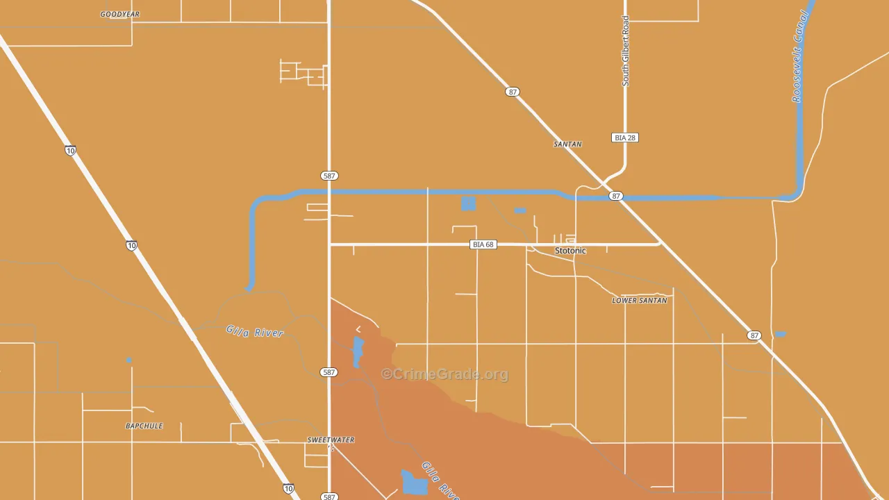 Santan, AZ Map of Vandalism Rates
