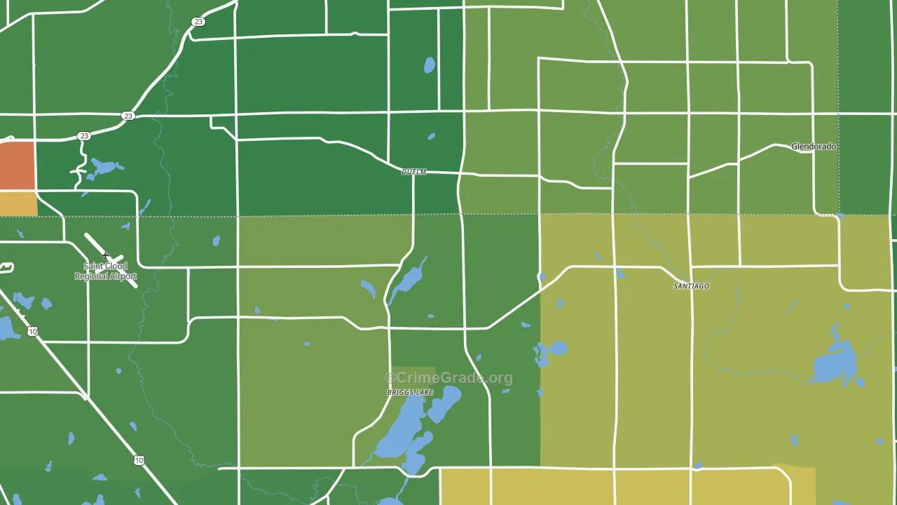 Santiago, MN Map of Vandalism Rates