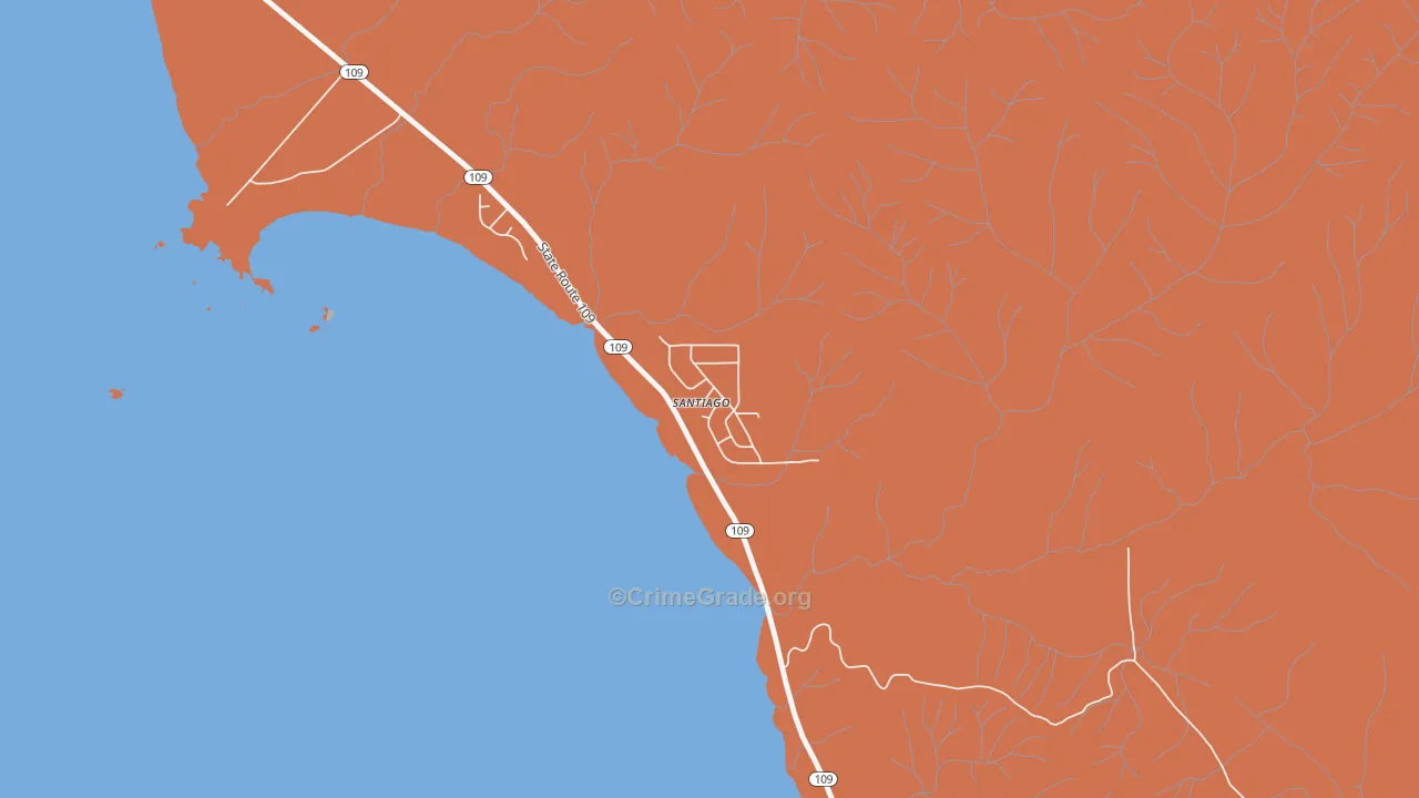 Santiago, WA Map of Vandalism Rates