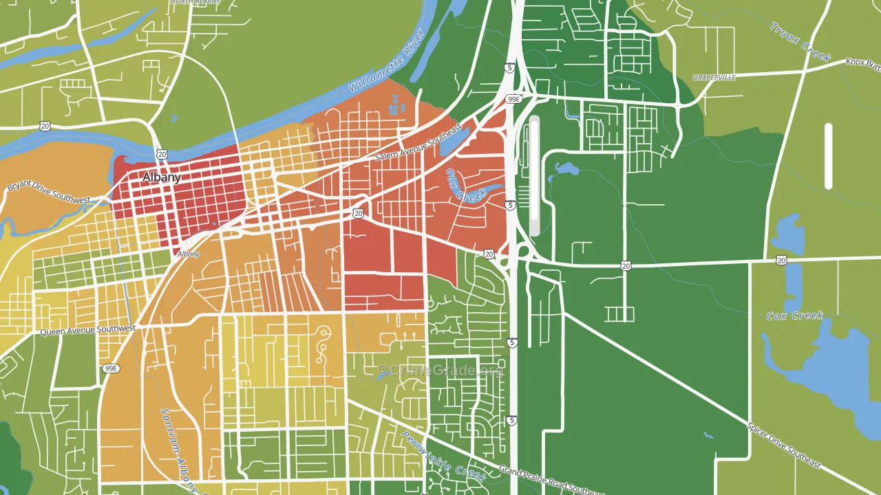 Santiam, Albany, OR Map of Vandalism Rates