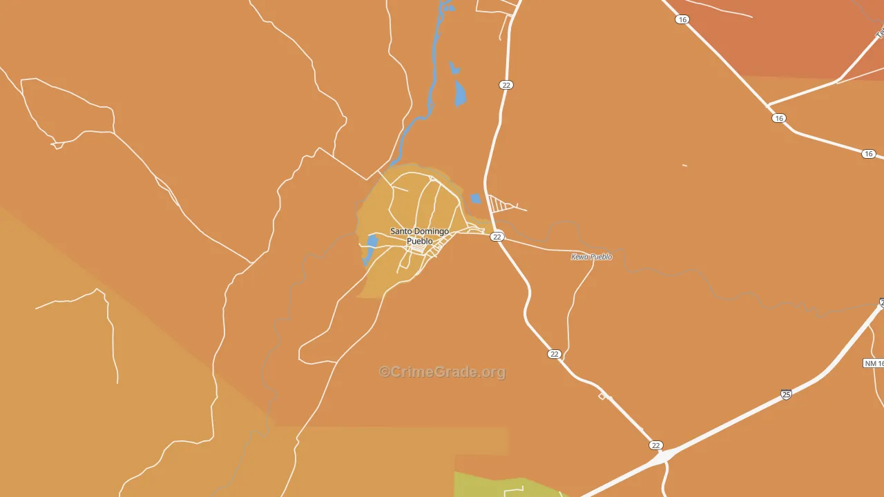 Santo Domingo Pueblo, NM Map of Vandalism Rates