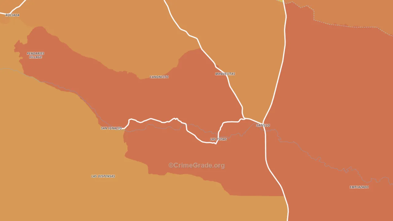 Sapello, NM Map of Vandalism Rates