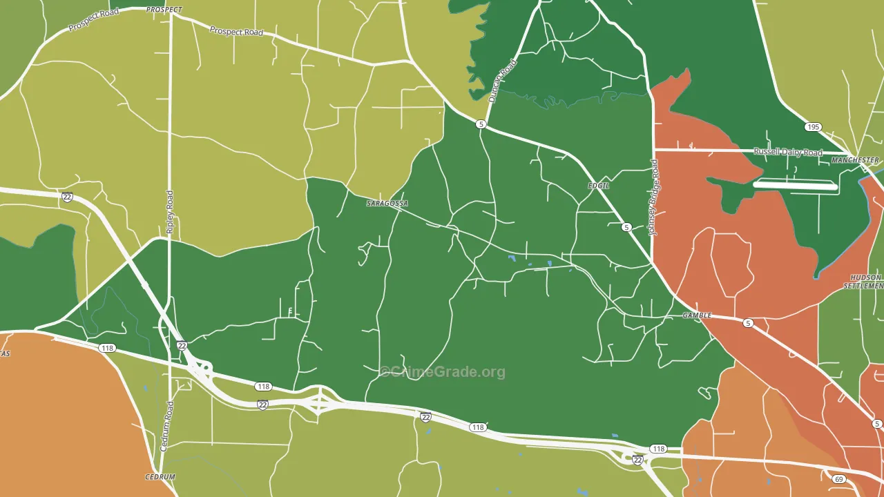 Saragossa, AL Map of Vandalism Rates