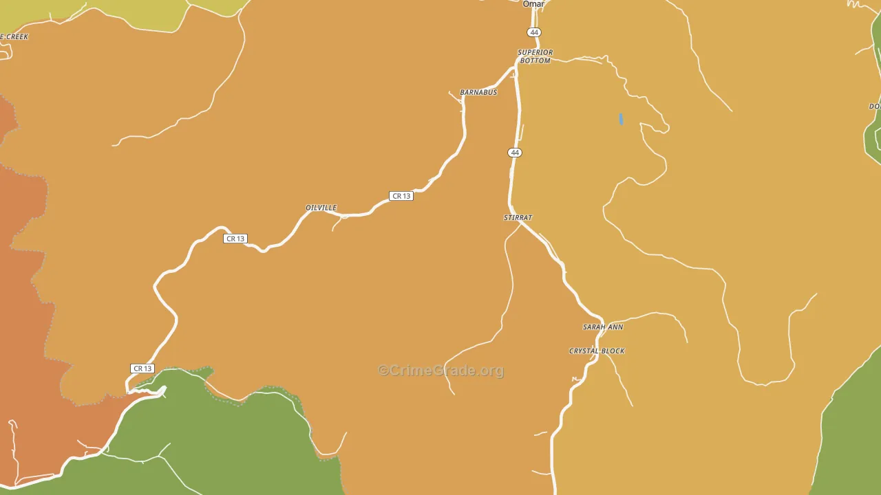 Sarah Ann, WV Map of Vandalism Rates
