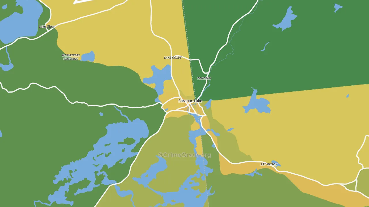 Saranac Lake, NY Map of Vandalism Rates
