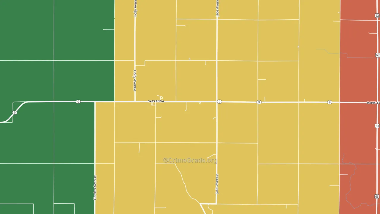 Saratoga, IA Map of Vandalism Rates