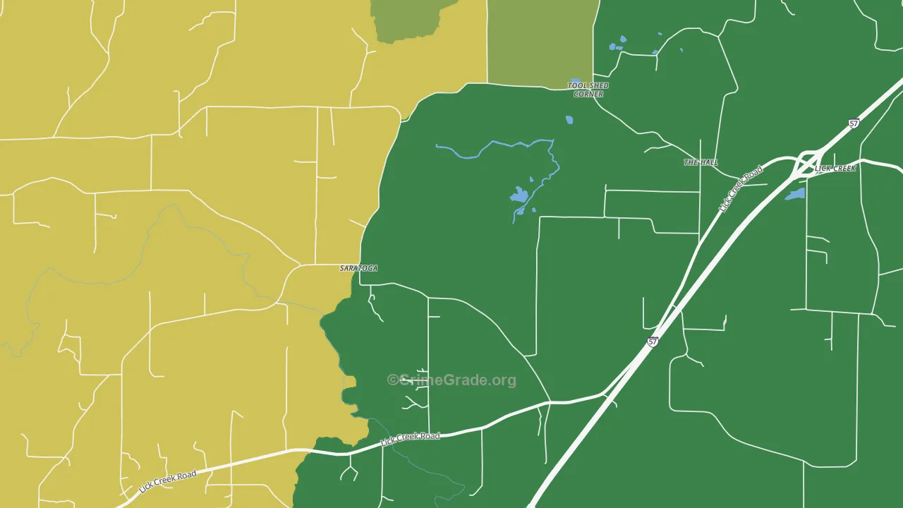 Saratoga, IL Map of Vandalism Rates
