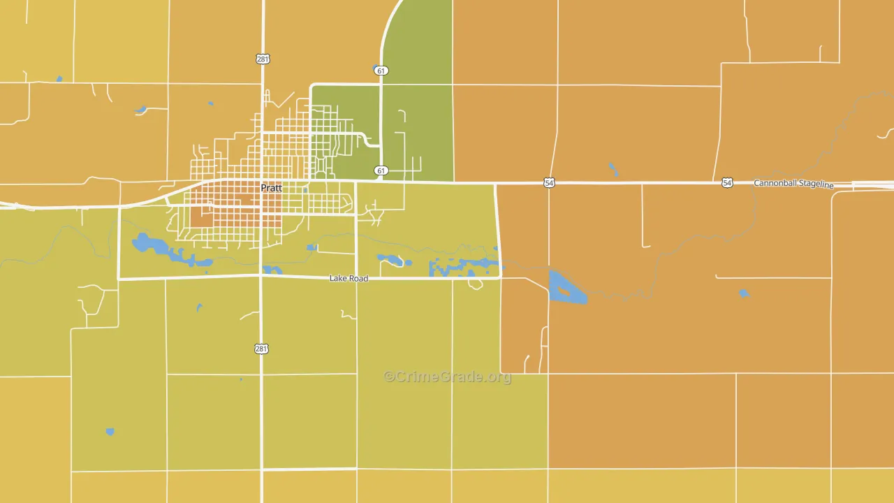 Saratoga, KS Map of Vandalism Rates