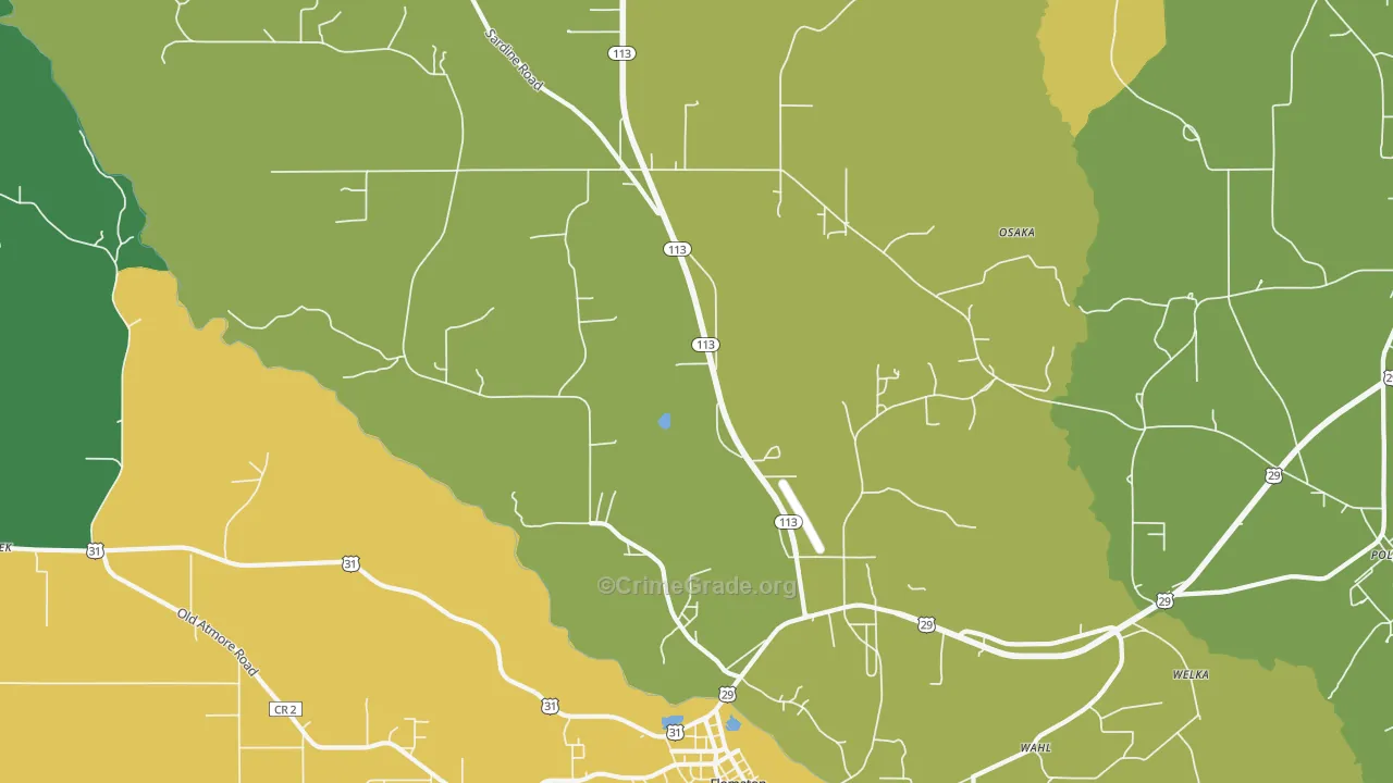 Sardine, AL Map of Vandalism Rates