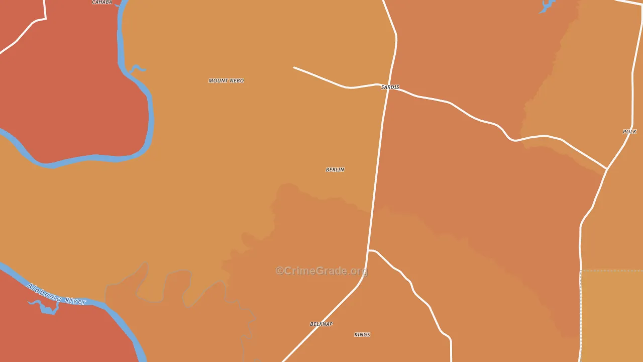 Sardis, AL Map of Vandalism Rates