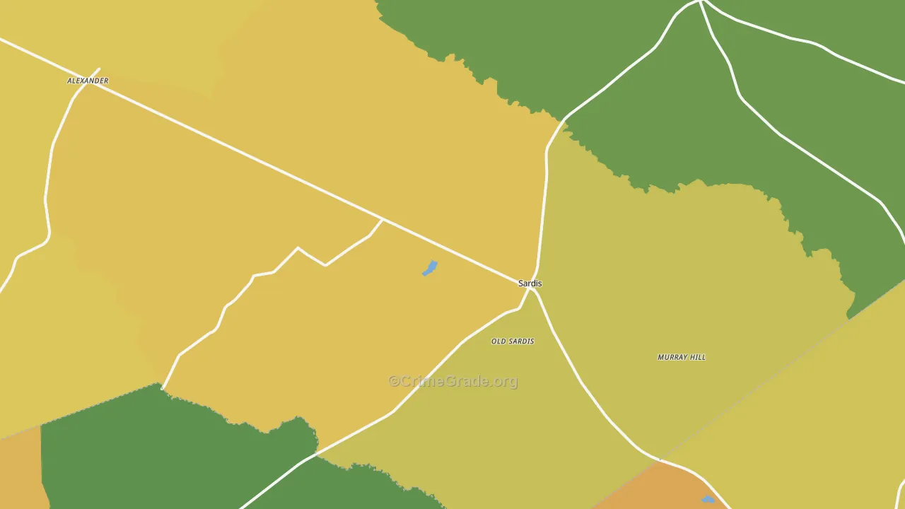Sardis, GA Map of Vandalism Rates