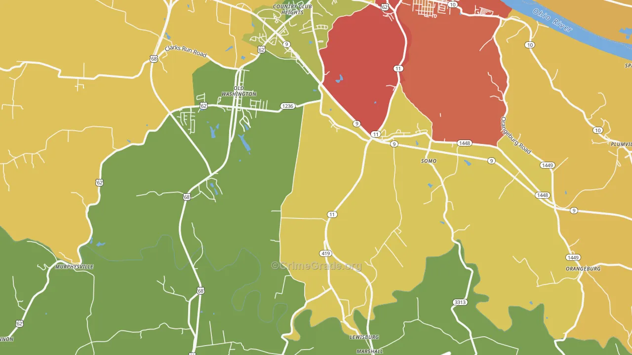 Sardis, KY Map of Vandalism Rates