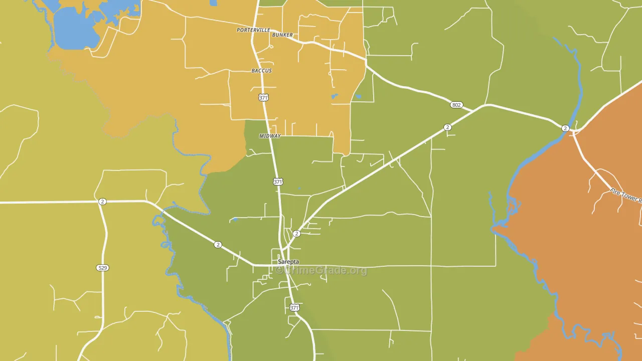 Sarepta, LA Map of Vandalism Rates