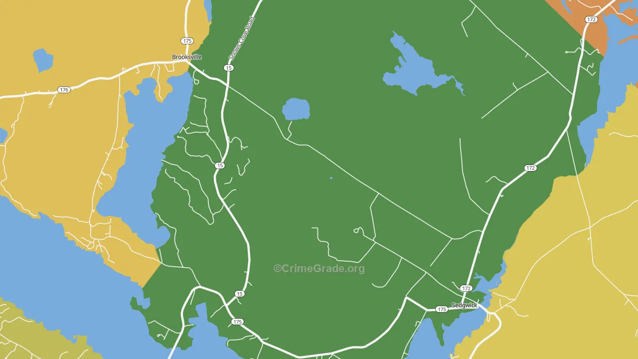 Sargentville, ME Map of Vandalism Rates