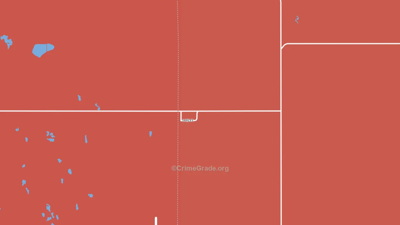 Sarles, ND Map of Vandalism Rates