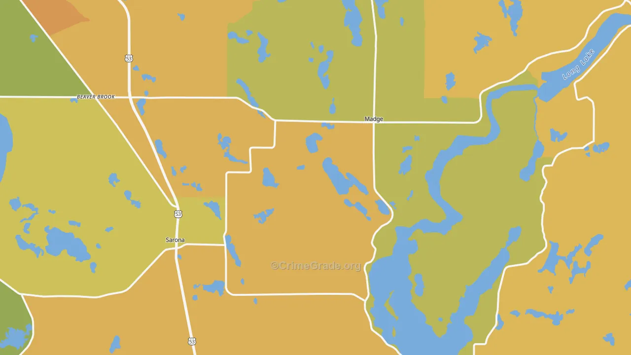 Sarona, WI Map of Vandalism Rates